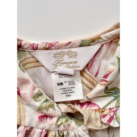 Vintage Girls' FRANCOISE BOUTHILLIER Yellow Floral Cotton A-Line Dress, Size 8 - Picture 10 of 11